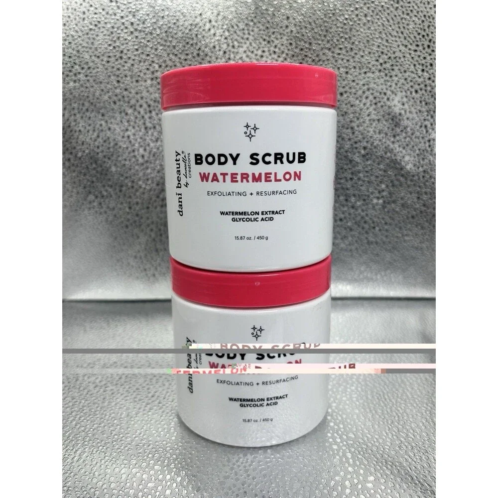 2 Pack Dani Beauty Watermelon Body Scrub 15.87 oz Exfoliating Glycolic Acid